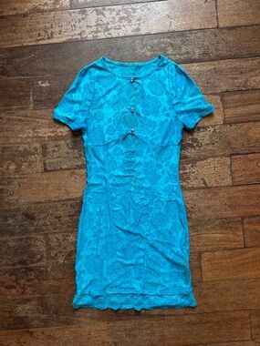 Blue Lace Dress Coverup